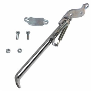 BEQUILLE CYCLO LATERALE ADAPTABLE PEUGEOT 103 SP, MVL LISSE CHROME (LONGUEUR 255mm)