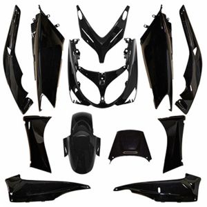 CARROSSERIE-CARENAGE MAXISCOOTER ADAPTABLE YAMAHA 500 TMAX 2001+2007 NOIR BRILLANT (KIT 12 PIECES)