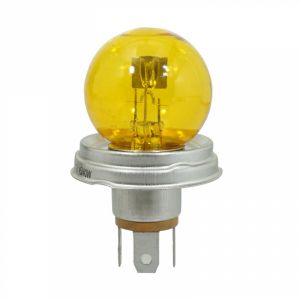 AMPOULE-LAMPE STANDARD 12V 45-40W CULOT P45t BULB R2 JAUNE (PROJECTEUR) (VENDU A L'UNITE)  -FLOSSER-