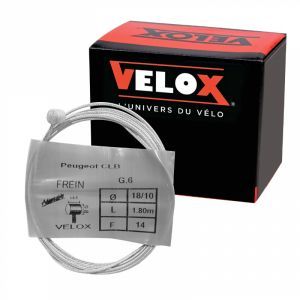 CABLE DE FREIN CYCLO VELOX G.6 POUR PEUGEOT  BOULE 8x8mm  DIAM 18-10  Lg 1,80M  (14 FILS)  (BOITE DE 25)