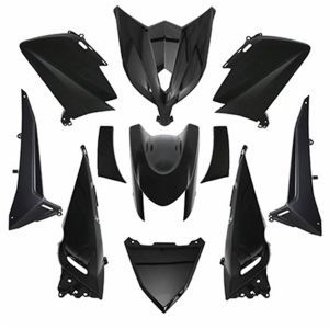 CARROSSERIE-CARENAGE MAXISCOOTER ADAPTABLE YAMAHA 530 TMAX 2012+2014 NOIR BRILLANT (KIT 11 PIECES)