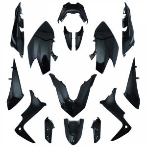 CARROSSERIE-CARENAGE MAXISCOOTER ADAPTABLE YAMAHA 530 TMAX 2017+2019 NOIR BRILLANT (KIT 15 PIECES)