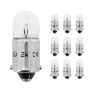 AMPOULE-LAMPE STANDARD  6V  2W CULOT BA9s (BOITE DE 10)  -FLOSSER-