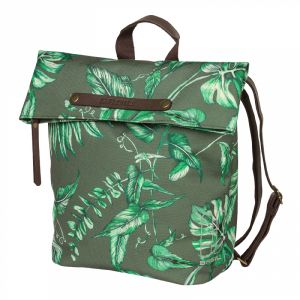 SACOCHE ARRIERE VELO LATERALE SAC A DOS BASIL EVERGREEN DAYPACK THYM POIGNEE CUIR DROIT-GAUCHE 14-19L FIXATION HOOK-ON PORTE BAGAGE FERMETURE PLIANT ANTI-PLUIE