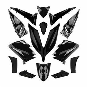 CARROSSERIE-CARENAGE MAXISCOOTER ADAPTABLE YAMAHA 530 TMAX 2015+2016 NOIR BRILLANT (KIT 14 PIECES)