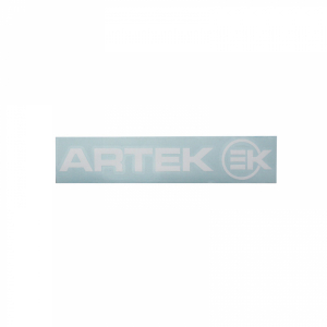 AUTOCOLLANT-STICKER ARTEK BLANC PREDECOUPE (PLANCHE 215mm x 45mm AVEC 1 ARTEK et 1 EK)  HAUTE QUALITE