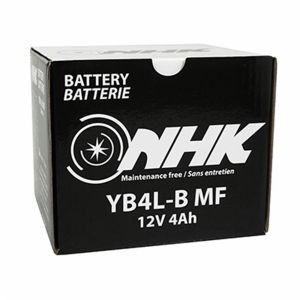 BATTERIE 12V  4 Ah NB4L-B NHK MF SANS ENTRETIEN LIVREE AVEC PACK ACIDE (Lg120xL70xH92mm) (QUALITE PREMIUM - EQUIVALENT YB4L-B)