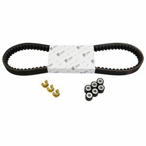 KIT TRANSMISSION (COURROIE, GALETS, GUIDES) ORIGINE PIAGGIO 125 BEVERLY 1998+2005 -1R000434-