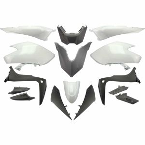 KIT CARROSSERIE ADAPT. YAMAHA TMAX 530 2017-19  SX / DX  WHITE COMPETITION ( 15 PIECES )