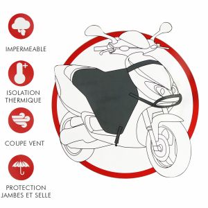 Tablier universel étanche et résistant à l'eau pour scooter et maxi scooter ( protection pilote et selle)