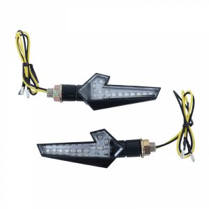 CLIGNOTANT A LED MOTO AVOC SAKAI 12 LEDS BASE ABS TRANSPARENT-NOIR (L 110mm - H 35mm - L 90mm) (HOMOLOGUE ECE) (PAIRE)