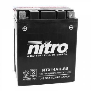 BATTERIE 12V 12 Ah NTX14AH-BS NITRO MF SANS ENTRETIEN AVEC PACK ACIDE  (Lg134xL89xH166mm)