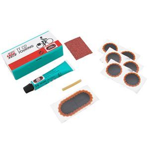 KIT REPARATION CHAMBRE A AIR TIP TOP TT02 TOURING BOITE (6 PATCHS F0 15mm + 1 PATCH F2 45x15mm + COLLE 5g + PAPIER PONCE) AVEC NOTICE (506 0100)