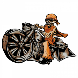 AUTOCOLLANT-STICKER LETHAL THREAT MINI LOW AND SLOW BIKER  (60x80mm)