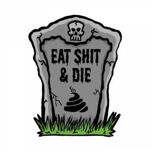 AUTOCOLLANT-STICKER LETHAL THREAT MINI EAT SHT AND DIE (60x80mm)