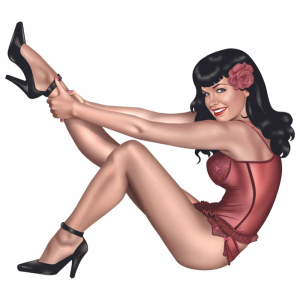 AUTOCOLLANT-STICKER LETHAL THREAT MINI CLASSIC PIN UP GIRL (60x80mm)