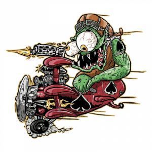 AUTOCOLLANT-STICKER LETHAL THREAT MINI RED BARON MONSTER (60x80mm)