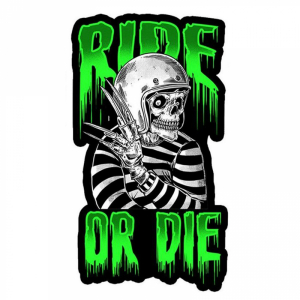 AUTOCOLLANT-STICKER LETHAL THREAT MINI RIDE OR DIE (60x80mm)