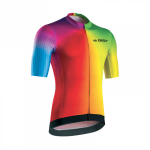 MAILLOT GIST HOMME MANCHES COURTES DIAMOND ZIP TOTAL RAINBOW  L     -5342