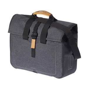 SACOCHE ARRIERE VELO LATERALE BASIL URBAN DRY BUSINESS DROIT-GAUCHE GRIS 20L WATERPROOF FIXATION HOOK-ON (38x15x37cm)