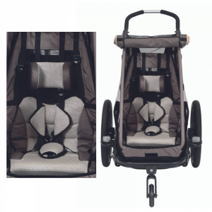 Xlc siège-enfant avec harnais pour remorque enfant mono s grise/beige/antracite