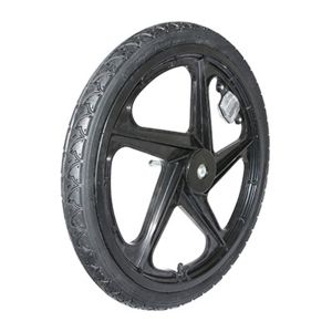 Roue remorque velo 20" baton plastic noir avec pneu pour moyeu fusee - avec catadioptre