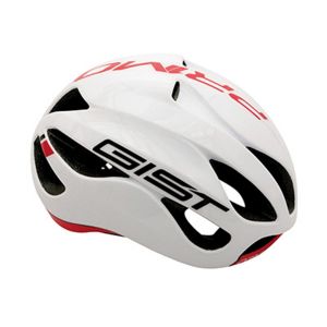 CASQUE VELO ADULTE GIST ROUTE PRIMO BLANC-ROUGE FULL IN-MOLD TAILLE 52-57 REGLAGE MOLETTE 250GRS