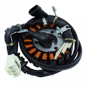 STATOR ALLUMAGE MAXISCOOTER ADAPTABLE MOTEUR PIAGGIO 125 BEVERLY, 300 BEVERLY, VESPA GTS, MP3, 400 BEVERLY-APRILIA 300 ATLANTIC 4T INJECTION EAU  (18 PÔLES - TRIPHASE 350W)  -SGR-