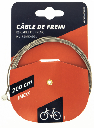 Câble de frein VTT 2M en Inox - 6376 - 3700256063763