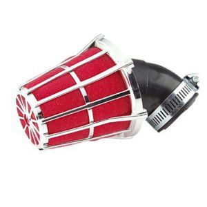FILTRE A AIR TUN'R D28-35 HEXAGONAL COUDE ANGLE VARIABLE CHROME MOUSSE ROUGE