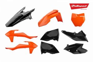 Kit plastiques POLISPORT orange/noir KTM EXC/EXC-F